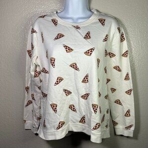Forever 21 Pizza Print Crew Neck Sweater